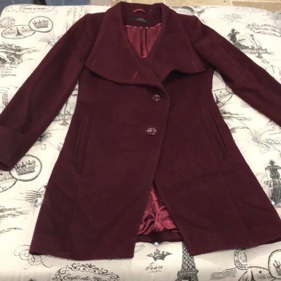 Trina Turk Fiona Asymmetrical Wool Blend Coat - Picture 6 of 10